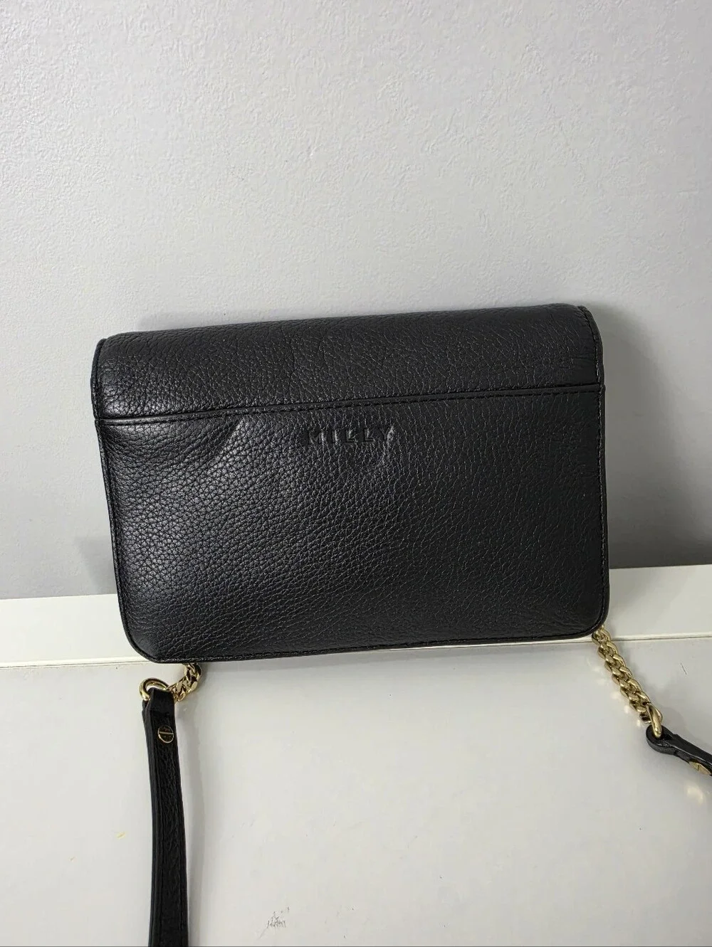 Milly Black Astor Crossbody Bag Leather